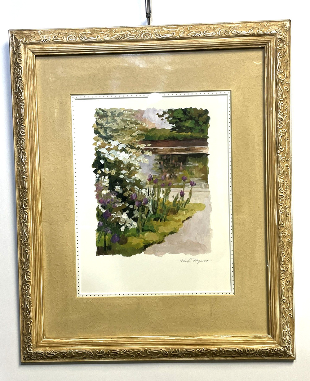 Signed Landscape Art Print by Marilyn Hagema Framed 19x23